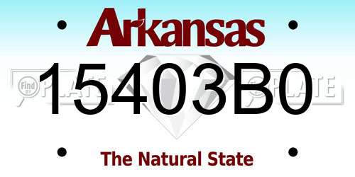15403B0 Arkansas License Plate
