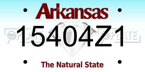 15404Z1 Arkansas License Plate