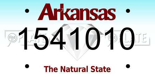 1541010 Arkansas License Plate