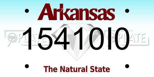 15410I0 Arkansas License Plate