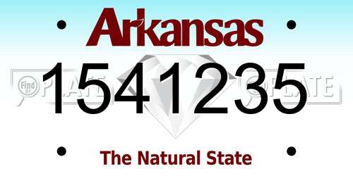 1541235 Arkansas License Plate