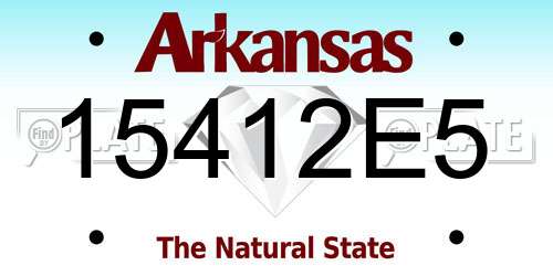 15412E5 Arkansas License Plate