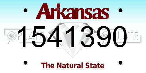 1541390 Arkansas License Plate