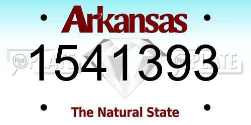 1541393 Arkansas License Plate