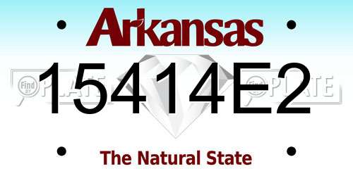 15414E2 Arkansas License Plate