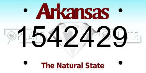 1542429 Arkansas License Plate