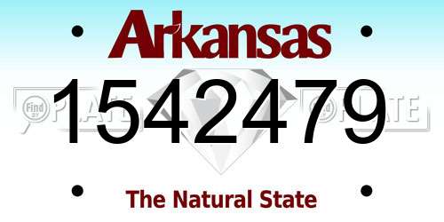 1542479 Arkansas License Plate