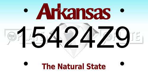 15424Z9 Arkansas License Plate