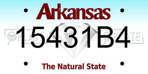 15431B4 Arkansas License Plate