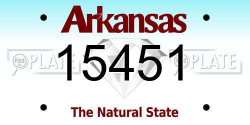 15451 Arkansas License Plate