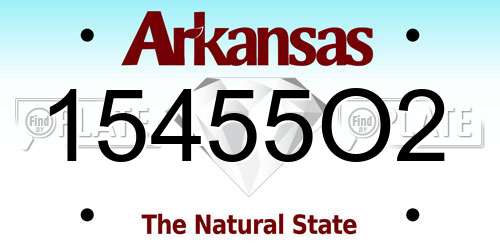15455O2 Arkansas License Plate