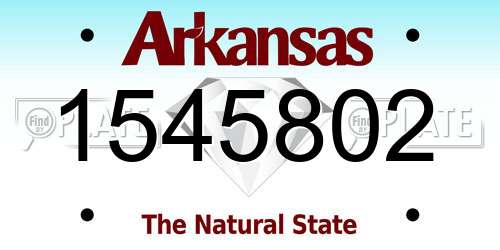 1545802 Arkansas License Plate