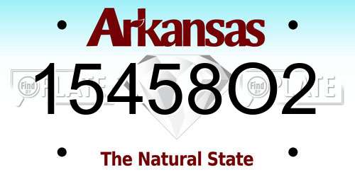 15458O2 Arkansas License Plate
