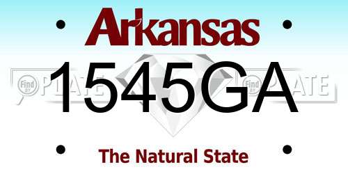 1545GA Arkansas License Plate