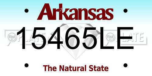 15465LE Arkansas License Plate