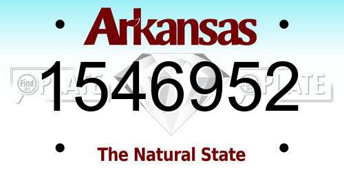 1546952 Arkansas License Plate