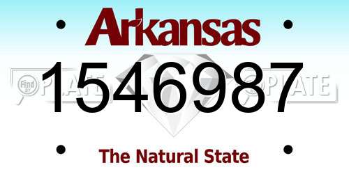 1546987 Arkansas License Plate