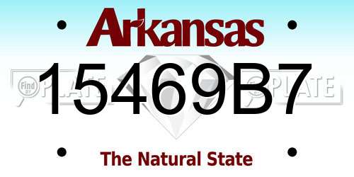 15469B7 Arkansas License Plate