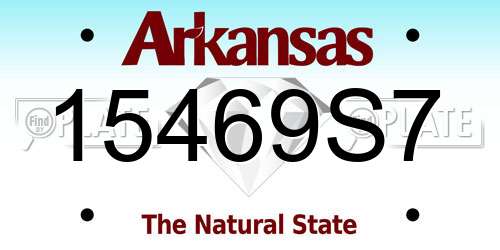 15469S7 Arkansas License Plate