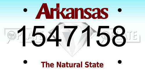 1547158 Arkansas License Plate