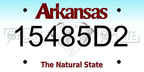 15485D2 Arkansas License Plate