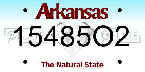 15485O2 Arkansas License Plate