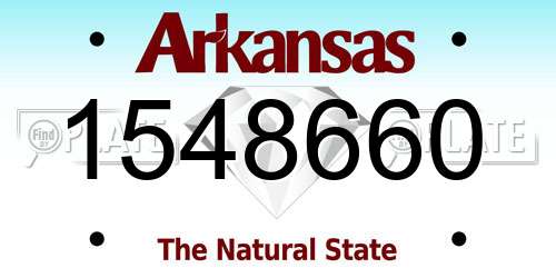 1548660 Arkansas License Plate