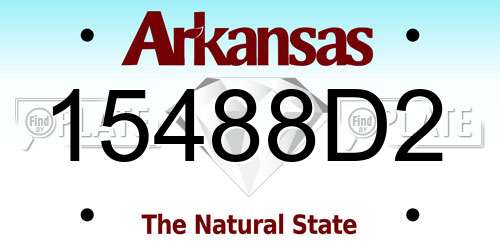 15488D2 Arkansas License Plate