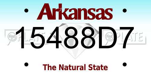 15488D7 Arkansas License Plate