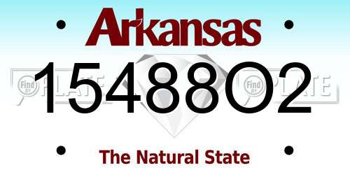 15488O2 Arkansas License Plate