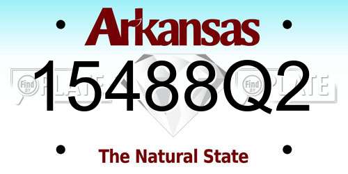 15488Q2 Arkansas License Plate