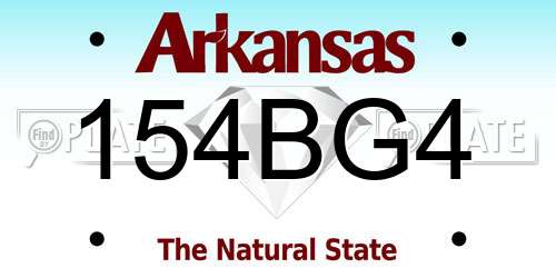 154BG4 Arkansas License Plate