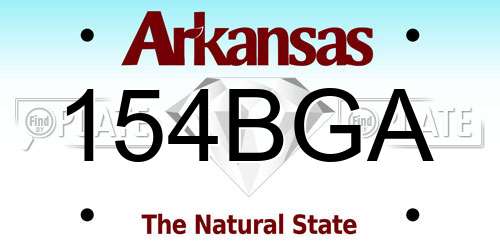 154BGA Arkansas License Plate