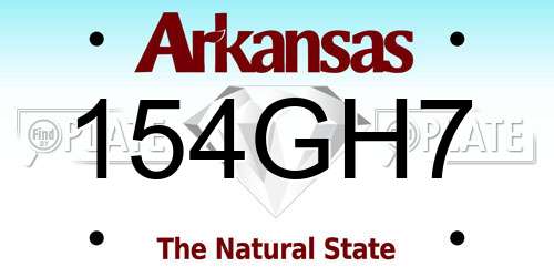 154GH7 Arkansas License Plate