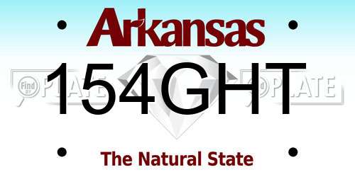 154GHT Arkansas License Plate