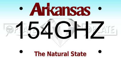 154GHZ Arkansas License Plate