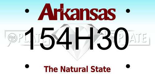 154H30 Arkansas License Plate