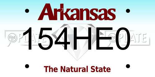 154HE0 Arkansas License Plate