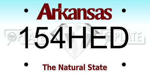 154HED Arkansas License Plate