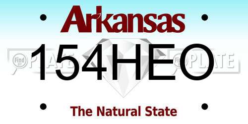154HEO Arkansas License Plate