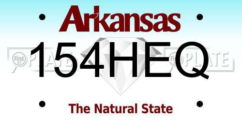 154HEQ Arkansas License Plate