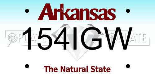 154IGW Arkansas License Plate