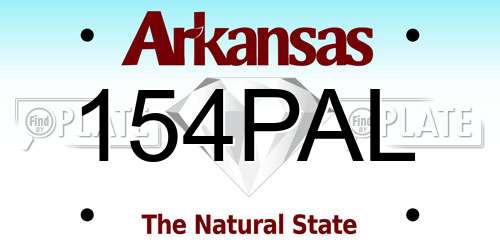 154PAL Arkansas License Plate