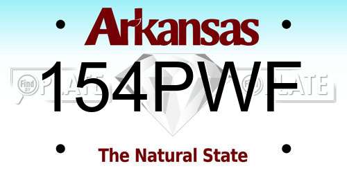 154PWF Arkansas License Plate