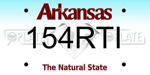 154RTI Arkansas License Plate