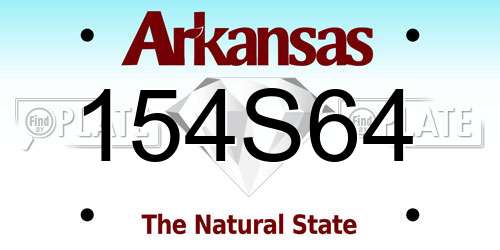 154S64 Arkansas License Plate