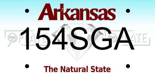 154SGA Arkansas License Plate