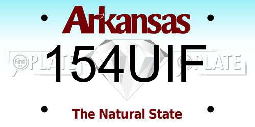 154UIF Arkansas License Plate