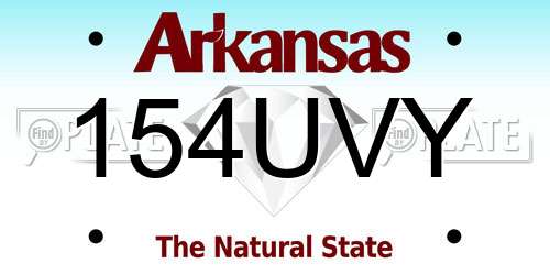 154UVY Arkansas License Plate