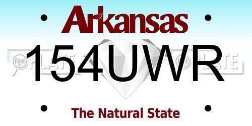 154UWR Arkansas License Plate